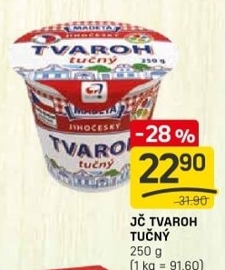 Tvaroh tučný Jihočeský Madeta