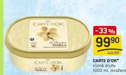 Zmrzlina ve vaničce Carte D'