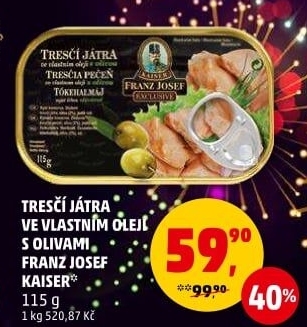 Játra tresčí v oleji Exclusive Franz Josef Kaiser