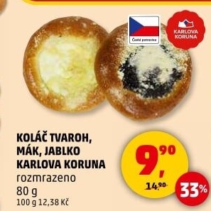 Koláč s náplní Karlova Koruna