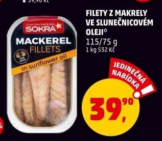 Makrela filety v oleji Sokra