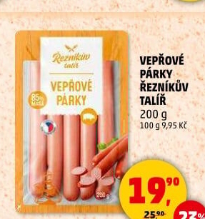 Párky vepřové Řezníkův talíř