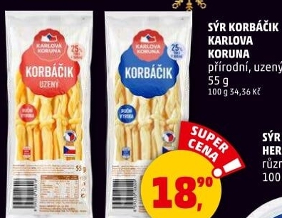 Sýr Korbáčky Karlova Koruna