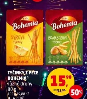 Tyčinky Z pece Bohemia Chips