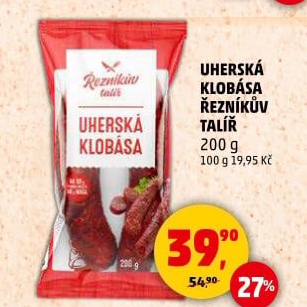 Uherská klobása Řezníkův talíř