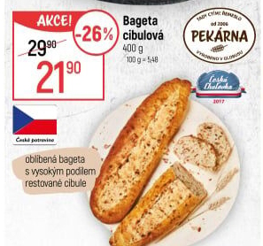Bageta s cibulkou