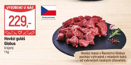 Hovězí maso na guláš Globus