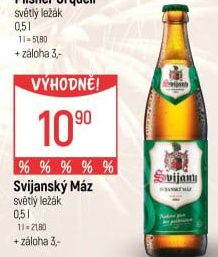 Pivo světlý ležák 11° Svijanský Máz Svijany