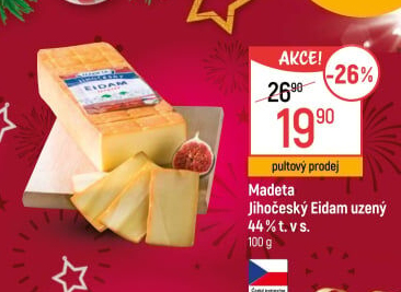 Sýr Eidam uzený 44% Jihočeský Madeta