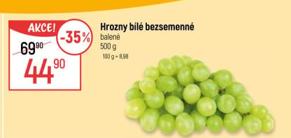 Hrozny bílé bezsemenné