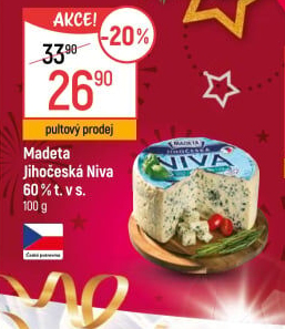 Sýr Niva Jihočeská 60% Madeta
