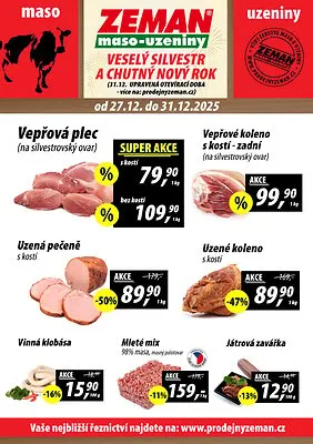 akční leták ZEMAN maso - uzeniny 27.12.2025-31.12.2025