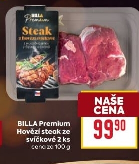 Hovězí steak ze svíčkové Billa Premium