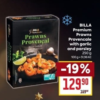 Krevety mražené Prawns Provencal Premium Billa
