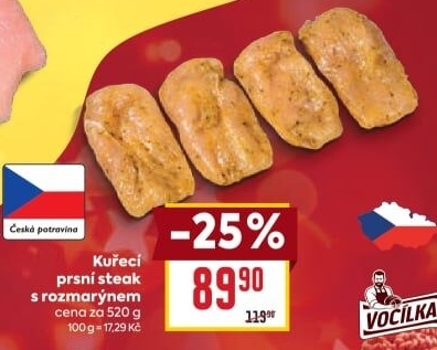 Kuřecí prsní steak s rozmarýnem