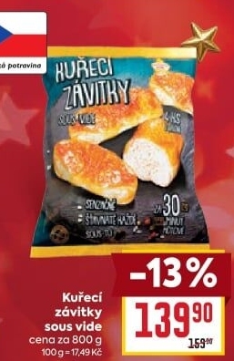 Kuřecí závitky Sous vide Vodňanské kuře