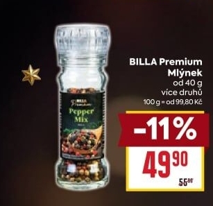 Mlýnek s kořením Billa Premium