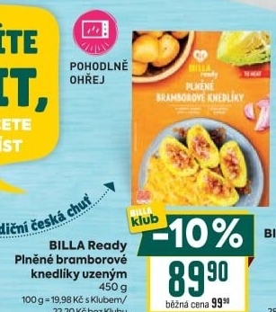 Plněné bramborové knedlíky se zelím Ready Billa