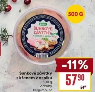 Šunkové závitky s křenem Delika