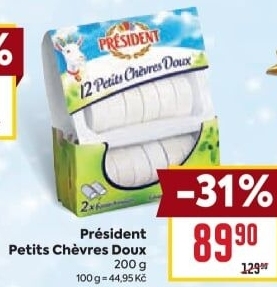 Sýr kozí Petits Chévres Doux Président