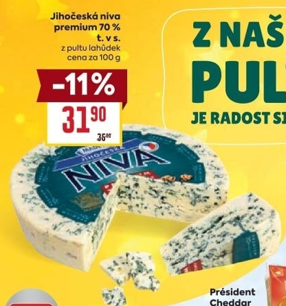Sýr Niva Premium Jihočeská 70% Madeta