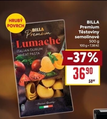 Těstoviny semolinové Premium Billa