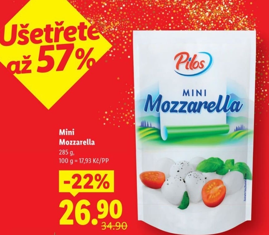 Sýr Mozzarella mini Pilos