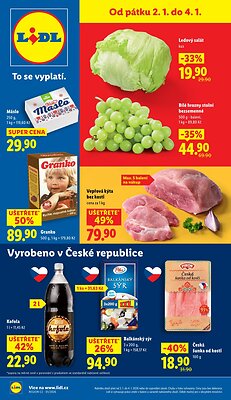akční leták Lidl 2.1.2025-4.1.2025
