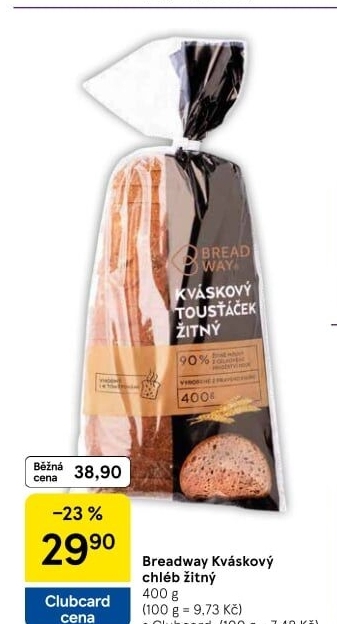 Chléb kváskový Tousťáček žitný Breadway