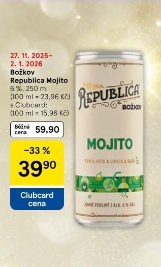 Nápoj míchaný Mojito Republica Božkov