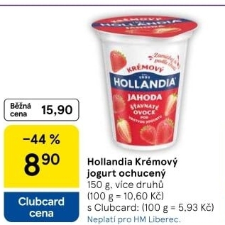 Ochucený jogurt krémový Hollandia