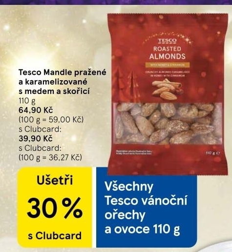 Pražené mandle v karamelu a skořici Tesco