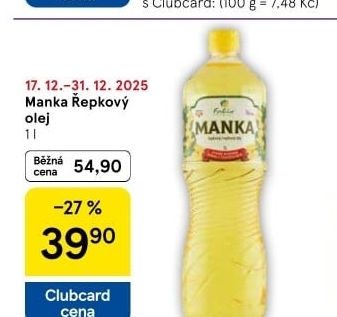 Řepkový olej Manka Fabio