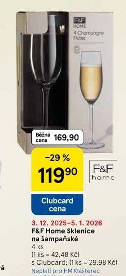 Sklenička na šampaňské F&amp