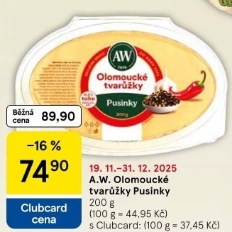 Sýr tvarůžky olomoucké Pusinky A.W.