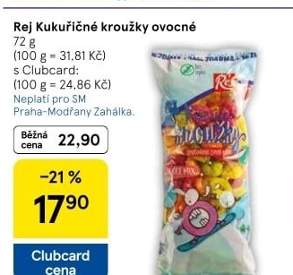 Kukuřičné kroužky ochucené Rej