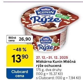 Mléčná rýže Mlékárna Kunín
