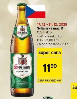 Pivo světlý ležák 11° Svijanský Máz Svijany