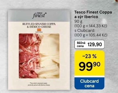 Šunka Coppa a sýr Iberico Tesco Finest