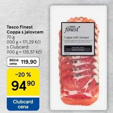 Šunka Coppa Tesco Finest