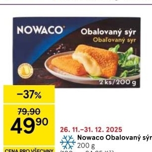 Sýr obalovaný mražený Nowaco