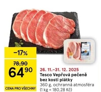 Vepřová pečeně bez kosti Tesco