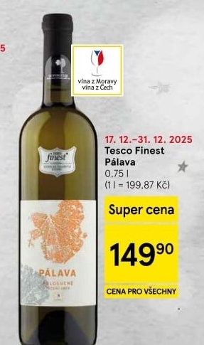 Víno Pálava Tesco Finest