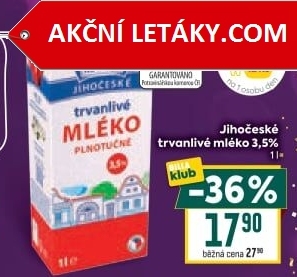 Mléko trvanlivé Jihočeské Madeta - 3,5% plnotučné