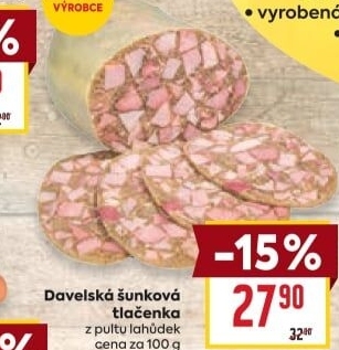 Tlačenka šunková davelská