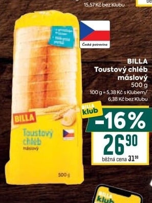 Toustový chléb Billa