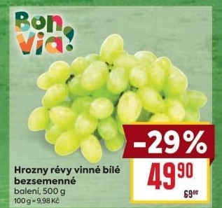 Hrozny bílé bezsemenné Billa Bonvia