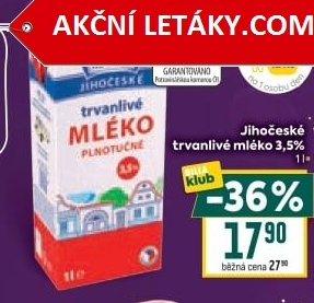 Mléko trvanlivé Jihočeské Madeta - 3,5% plnotučné