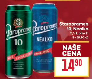 Nealkoholické pivo Staropramen