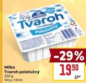 Tvaroh polotučný z Poděbrad Milko
